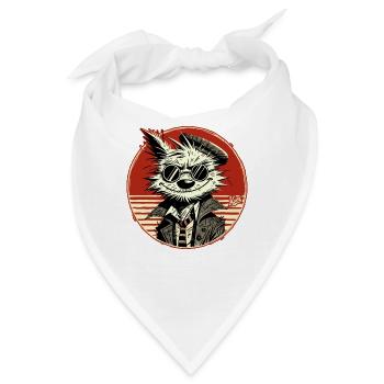 Zerzauster alter Detektiv Hund - Bandana - Weiß - Vorne