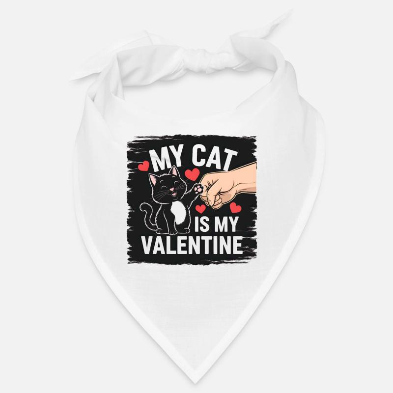 Célibataire & Chat Saint-Valentin Mon chat est mon valentin Bandana