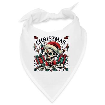 Tattoo Streetwear Ästhetik Weihnachtsgeist Schädel - Bandana - Weiß - Vorne