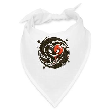 Böser Wirbel und ein Herz - Bandana - Weiß - Vorne