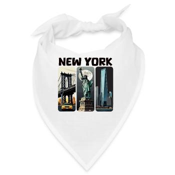 New York City Skyline Design – Urban Style Mode - Bandana - Weiß - Vorne