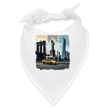 New York City Skyline Design – Urban Style Mode - Bandana - Weiß - Vorne