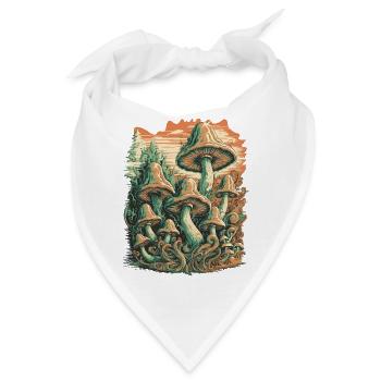 Mystische Waldpilze Psychedelische Kunst - Bandana - Weiß - Vorne