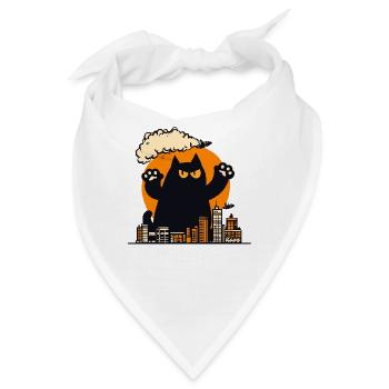 Angriff der Monster Katze - Bandana - Weiß - Vorne