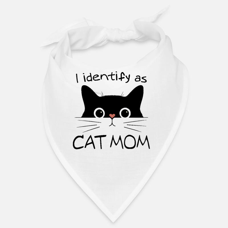 I identify as CAT MOM black cat novelty graphic Bandana