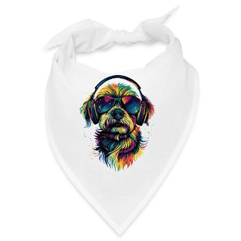 Malteser Kleiner Maltese Hund Liebe Süße Malteser - Bandana - Weiß - Vorne