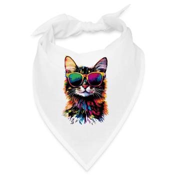 Bengal Katze Leopard Cat Leopardette Bengal Katzen - Bandana - Weiß - Vorne