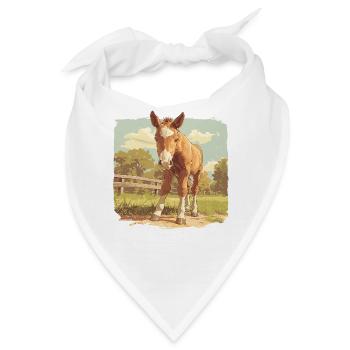Pferde Pferd - Bandana - Weiß - Vorne