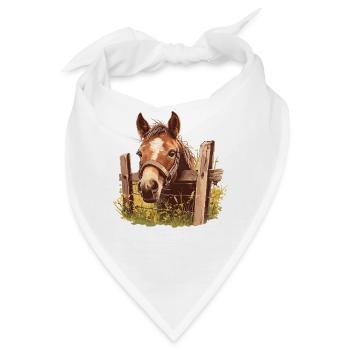 Pferde Pferd - Bandana - Weiß - Vorne