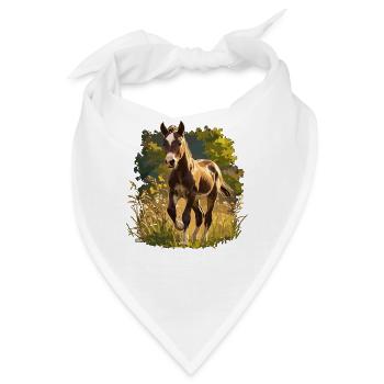 Pferde Pferd - Bandana - Weiß - Vorne