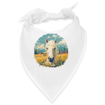 Pferde Pferd - Bandana - Weiß - Vorne