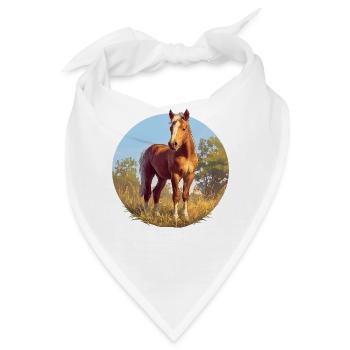 Pferde Pferd - Bandana - Weiß - Vorne