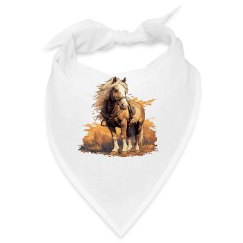 Pferde Pferd - Bandana - Weiß - Vorne