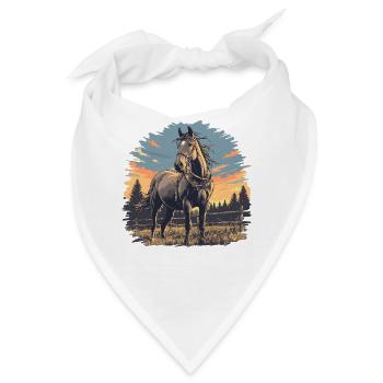 Pferde Pferd - Bandana - Weiß - Vorne