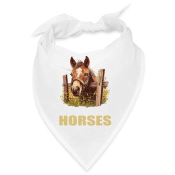 Pferde Pferd - Bandana - Weiß - Vorne
