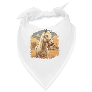 Pferde Pferd - Bandana - Weiß - Vorne