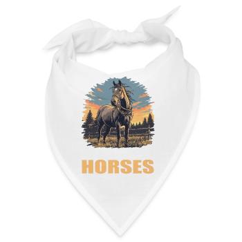 Pferde Pferd - Bandana - Weiß - Vorne