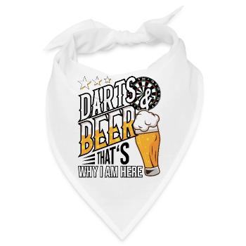 Darts and Beer darum bin ich hier Geschenkidee - Bandana - Weiß - Vorne