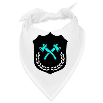 Wappen Axt Äxte - Bandana - Weiß - Vorne