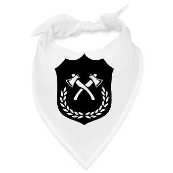 Wappen Axt Äxte - Bandana - Weiß - Vorne