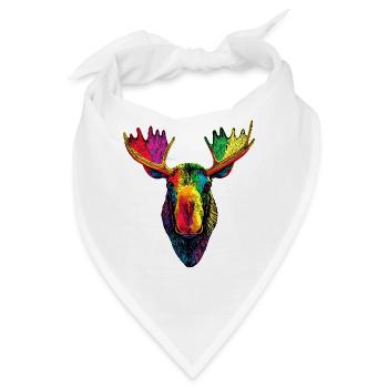 Elch Moose Elchbulle Geweih Hirsch Wilde Elche - Bandana - Weiß - Vorne