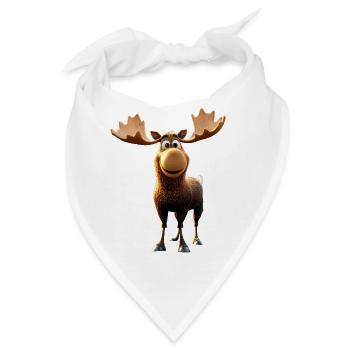 Elch Moose Elchbulle Geweih Hirsch Wilde Elche - Bandana - Weiß - Vorne