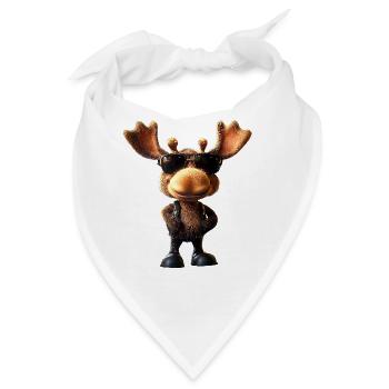 Elch Moose Elchbulle Geweih Hirsch Wilde Elche - Bandana - Weiß - Vorne