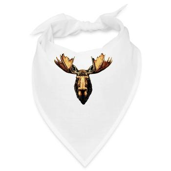 Elch Moose Elchbulle Geweih Hirsch Wilde Elche - Bandana - Weiß - Vorne