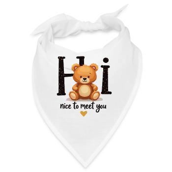 Niedliches Teddy-Motiv – Kindermode mit Herz - Bandana - Weiß - Vorne
