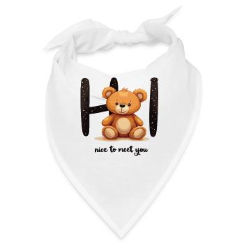 Niedliches Teddy-Motiv – Kindermode mit Herz - Bandana - Weiß - Vorne