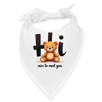 Niedliches Teddy-Motiv – Kindermode mit Herz - Bandana - Weiß - Vorne
