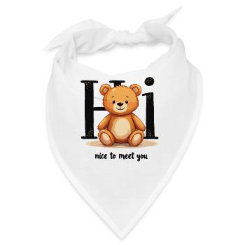 Niedliches Teddy-Motiv – Kindermode mit Herz - Bandana - Weiß - Vorne
