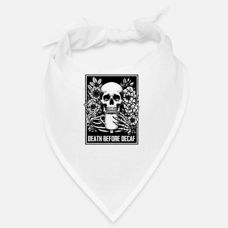 Death Before Decaf Coffee Lover Meme Skeleton Sarc Bandana