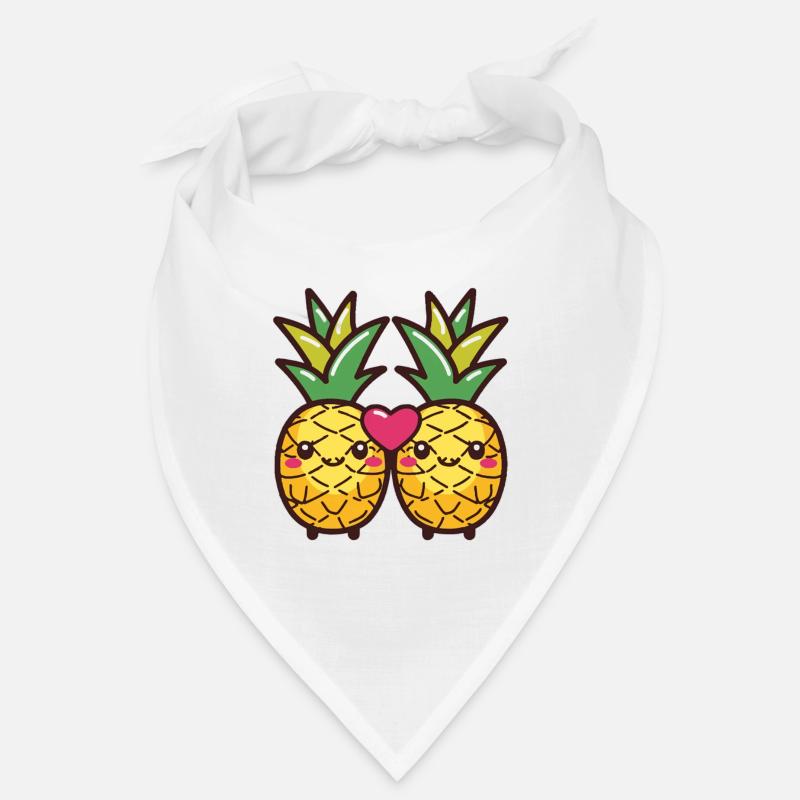 Ananas Paar Liebe Herz Comic Bandana