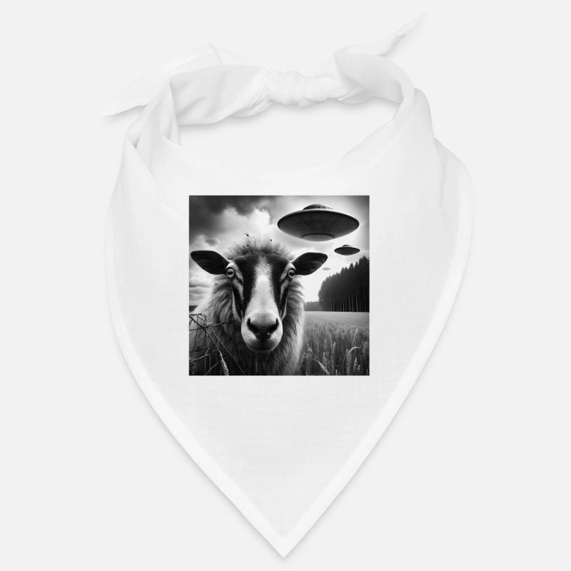 Sheep ram2, lamb Funny Graphic Selfie with UFOs We Bandana