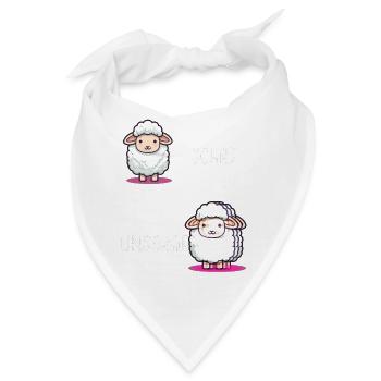 Schaf Unschaf lustiges cooles Geschenk - Bandana - Weiß - Vorne
