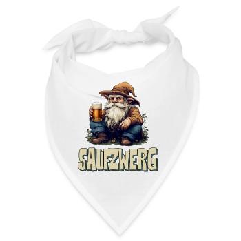 Saufzwerg - witziges Karneval Fasching - Bandana - Weiß - Vorne