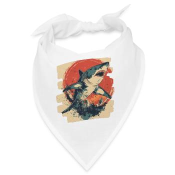Haifisch Retro - Bandana - Weiß - Vorne
