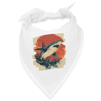 Haifisch Retro - Bandana - Weiß - Vorne