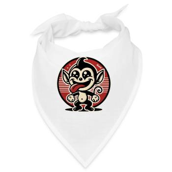 Fröhlicher kleiner Lausbuben-Affe - Bandana - Weiß - Vorne
