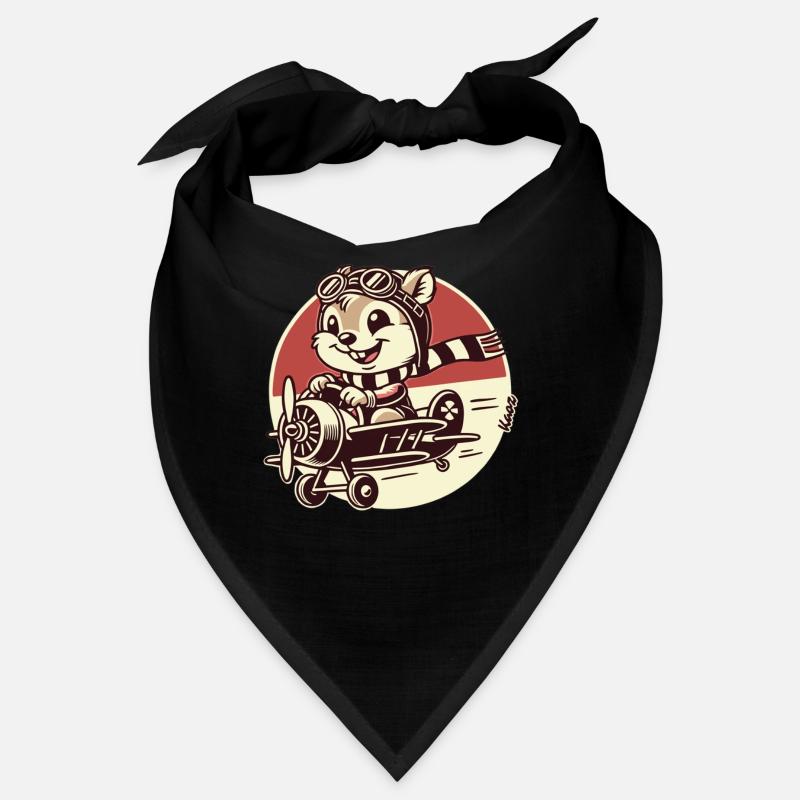 Lustiger Eichhörnchen Pilot im Propeller-Flugzeug Bandana