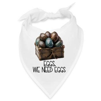 Eggs, We Need Eggs – Dracheneier Schatzkiste - Bandana - Weiß - Vorne