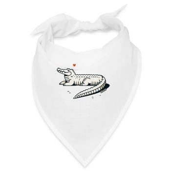 Cooler Alligator – Lässig und stylisch - Bandana - Weiß - Vorne