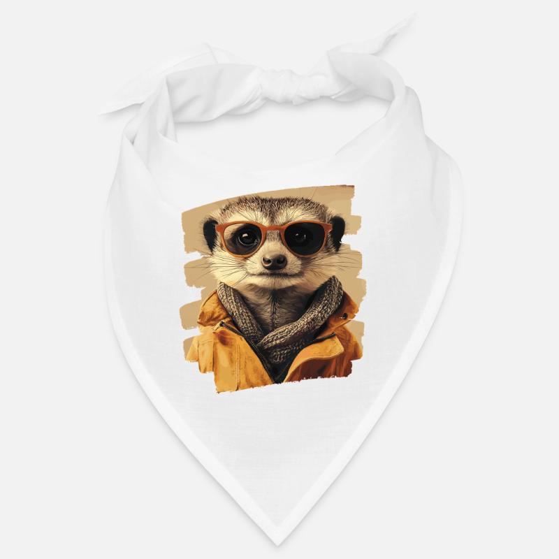 Erdmännchen - Bandana - Weiß
