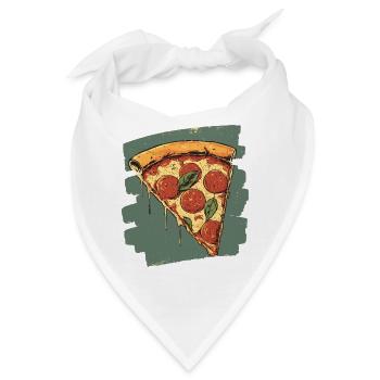 Pizza Retro - Bandana - Weiß - Vorne