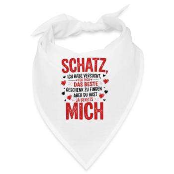Valentinstag Paar Jahrestag - Bandana - Weiß - Vorne