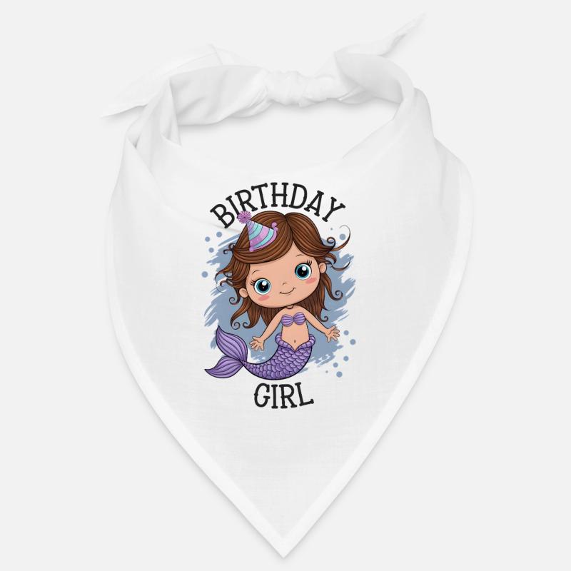 Geburtstag Mädchen Meerjungfrau - Bandana - Weiß