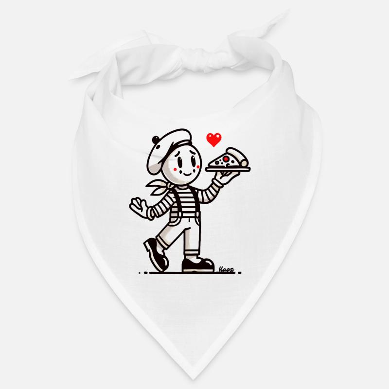 Mime français avec pizza Bandana