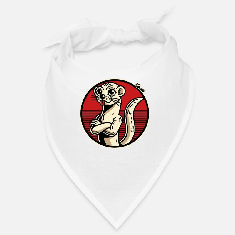 Une belette effrontée tire la langue - Bandana - blanc