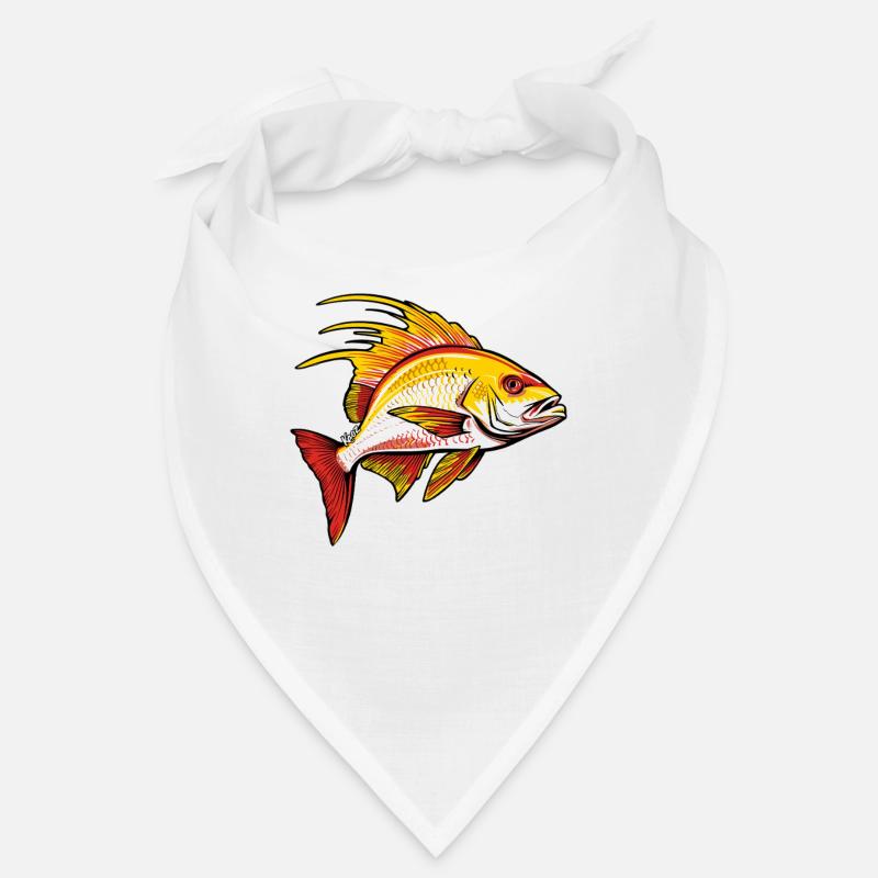 Red and golden fish Bandana
